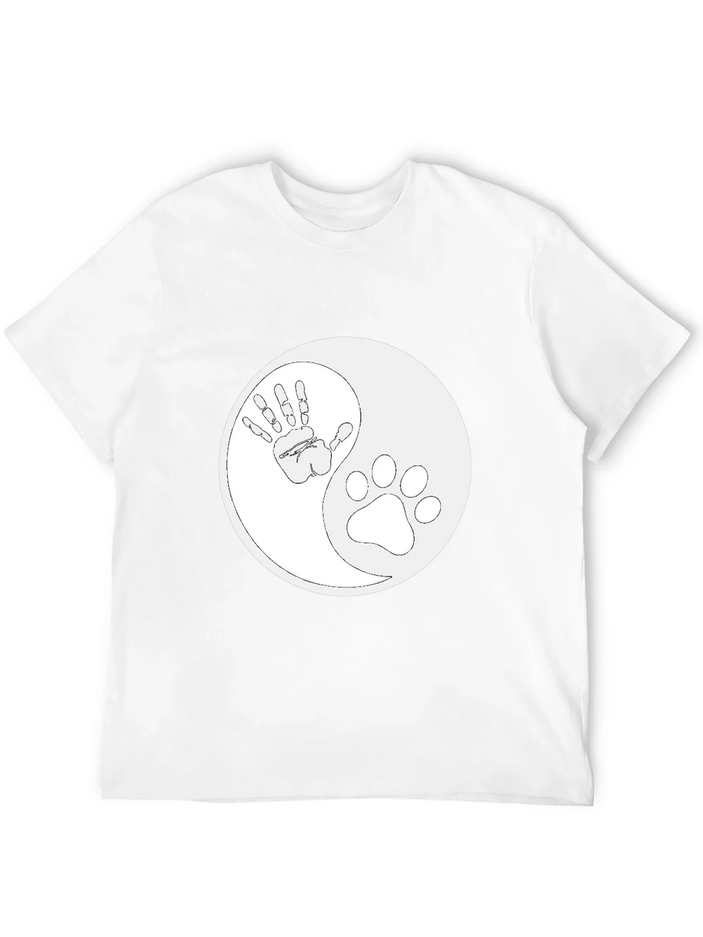 Yin Yang Hand Paw Print T-Shirt - Unisex Black Tee product image 11