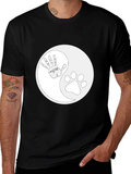 Yin Yang Hand Paw Print T-Shirt - Unisex Black Tee product image 1