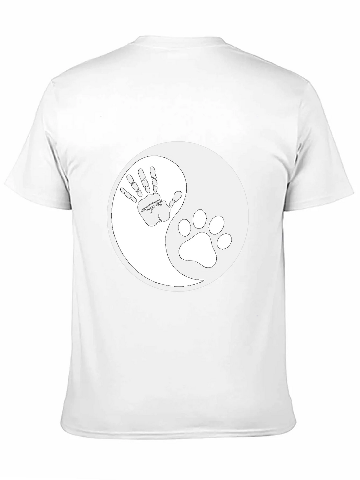Yin Yang Hand Paw Print T-Shirt - Unisex Black Tee product image 10