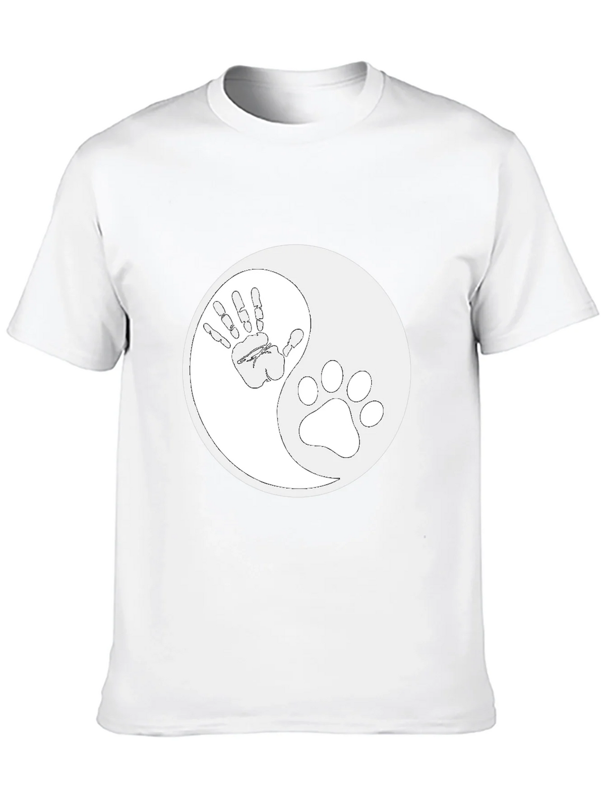 Yin Yang Hand Paw Print T-Shirt - Unisex Black Tee product image 9