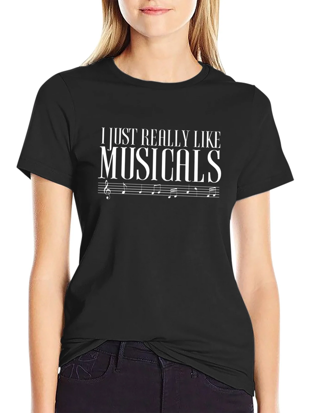 I Just Really Like Musicals Black T-Shirt product image 2