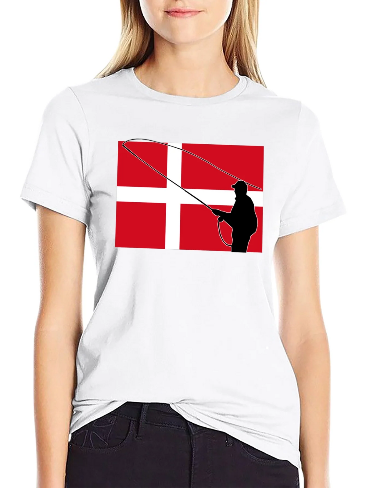 Danish Angler T-Shirt - Denmark Flag Fishing Tee product image 3