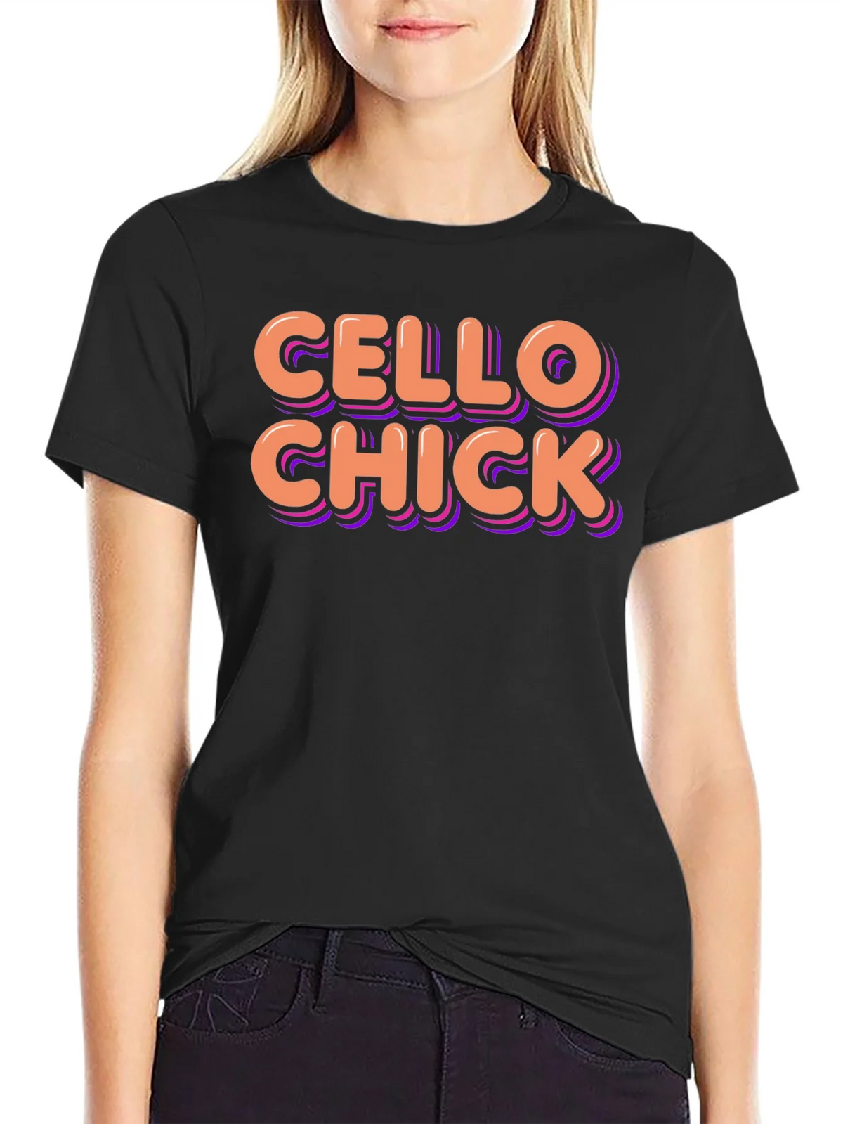 Cello Chick Graphic T-Shirt - Music Lover Tee product image 2