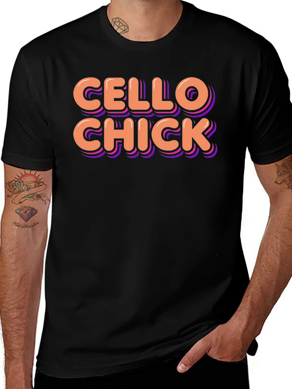 Cello Chick Graphic T-Shirt - Music Lover Tee product image 1