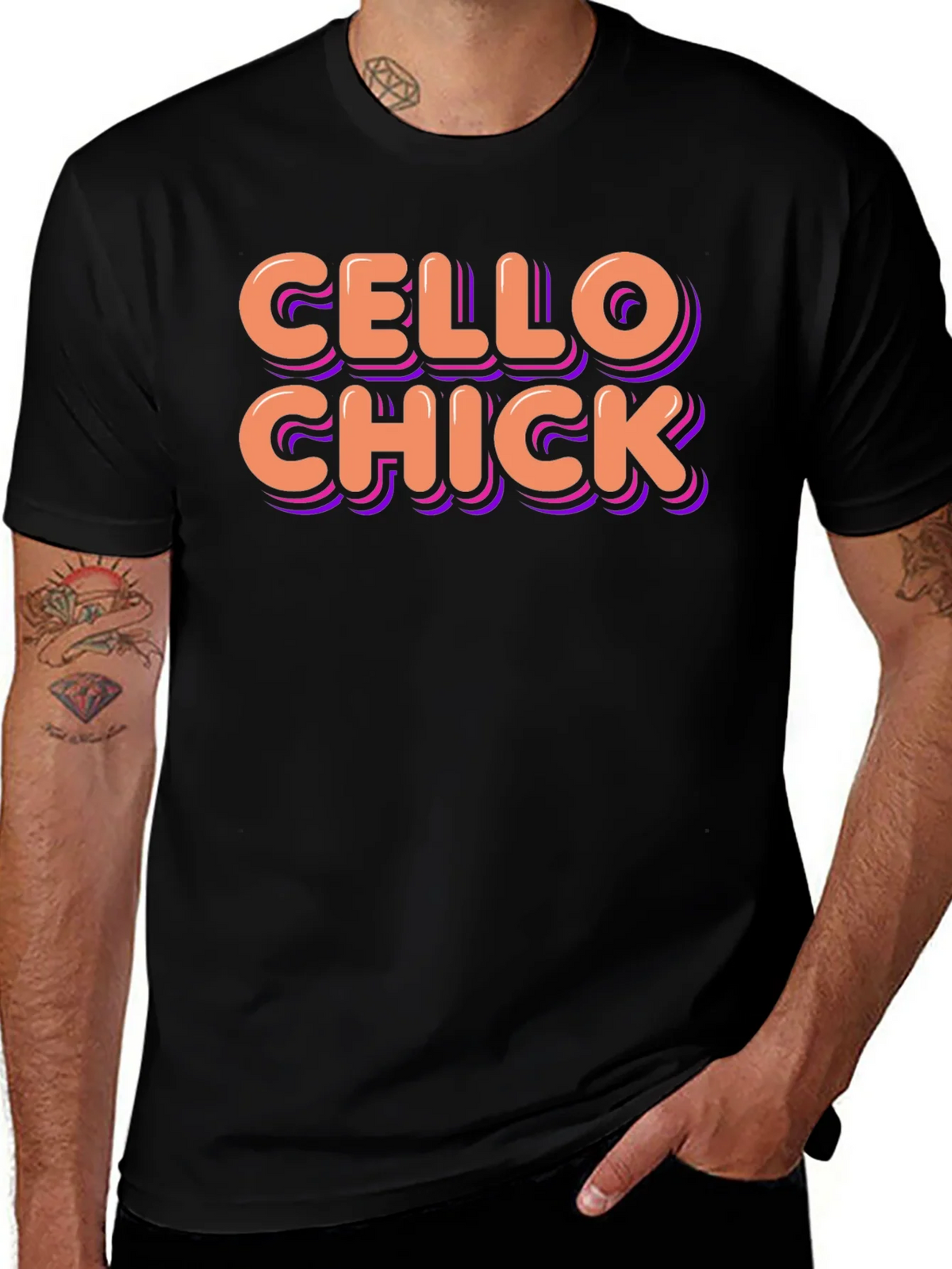 Cello Chick Graphic T-Shirt - Music Lover Tee product image 1