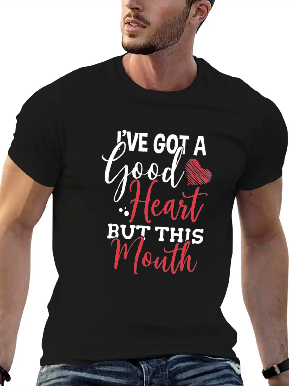 Funny Graphic T-Shirt: Good Heart Sassy Mouth product image 6