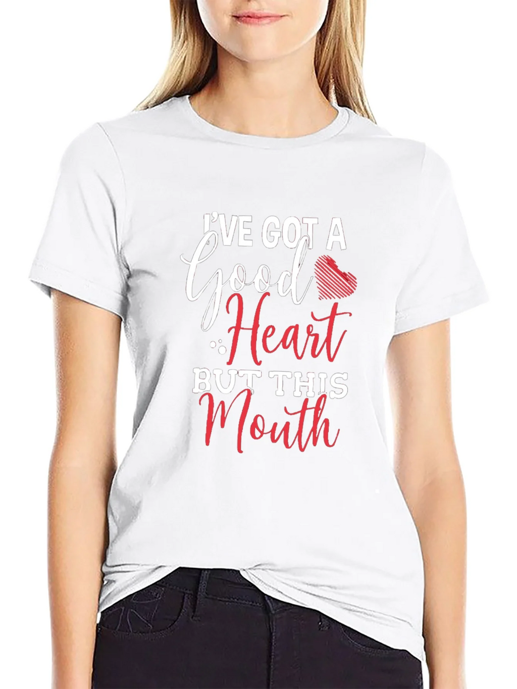 Funny Graphic T-Shirt: Good Heart Sassy Mouth product image 8