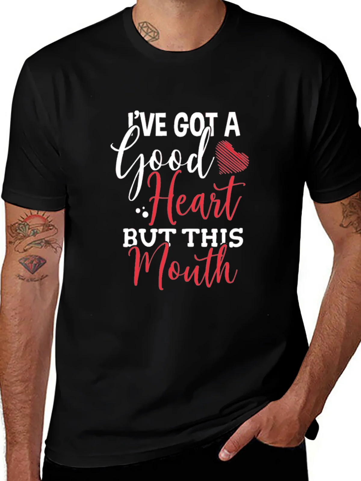 Funny Graphic T-Shirt: Good Heart Sassy Mouth product image 1