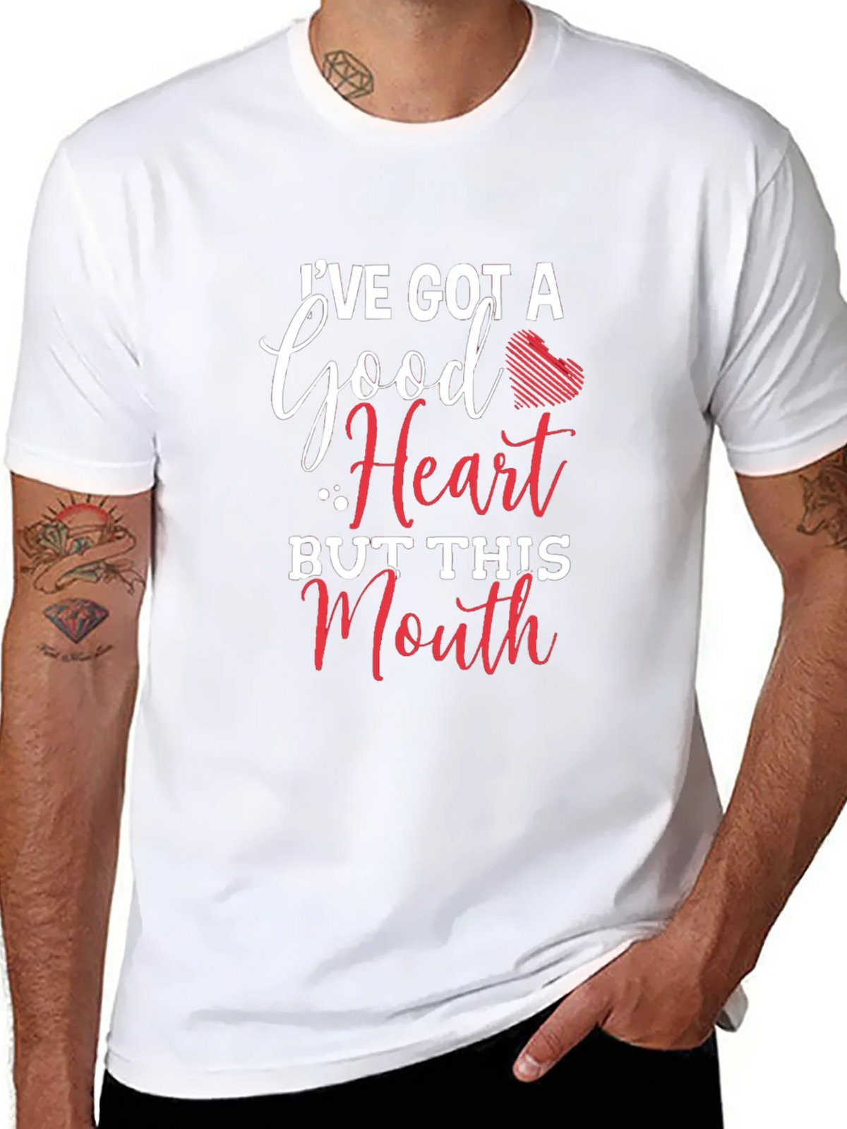 Funny Graphic T-Shirt: Good Heart Sassy Mouth product image 7