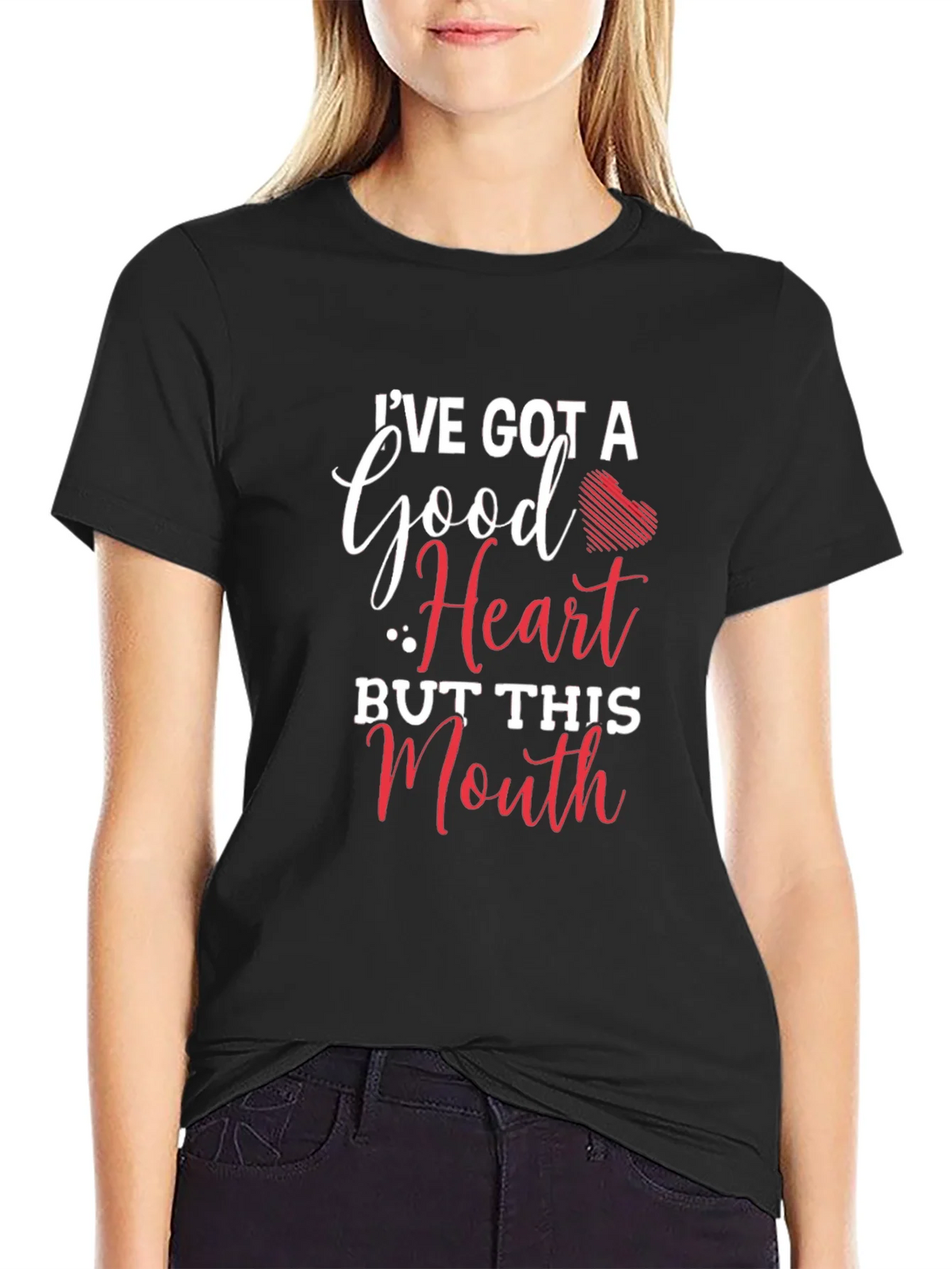 Funny Graphic T-Shirt: Good Heart Sassy Mouth product image 2