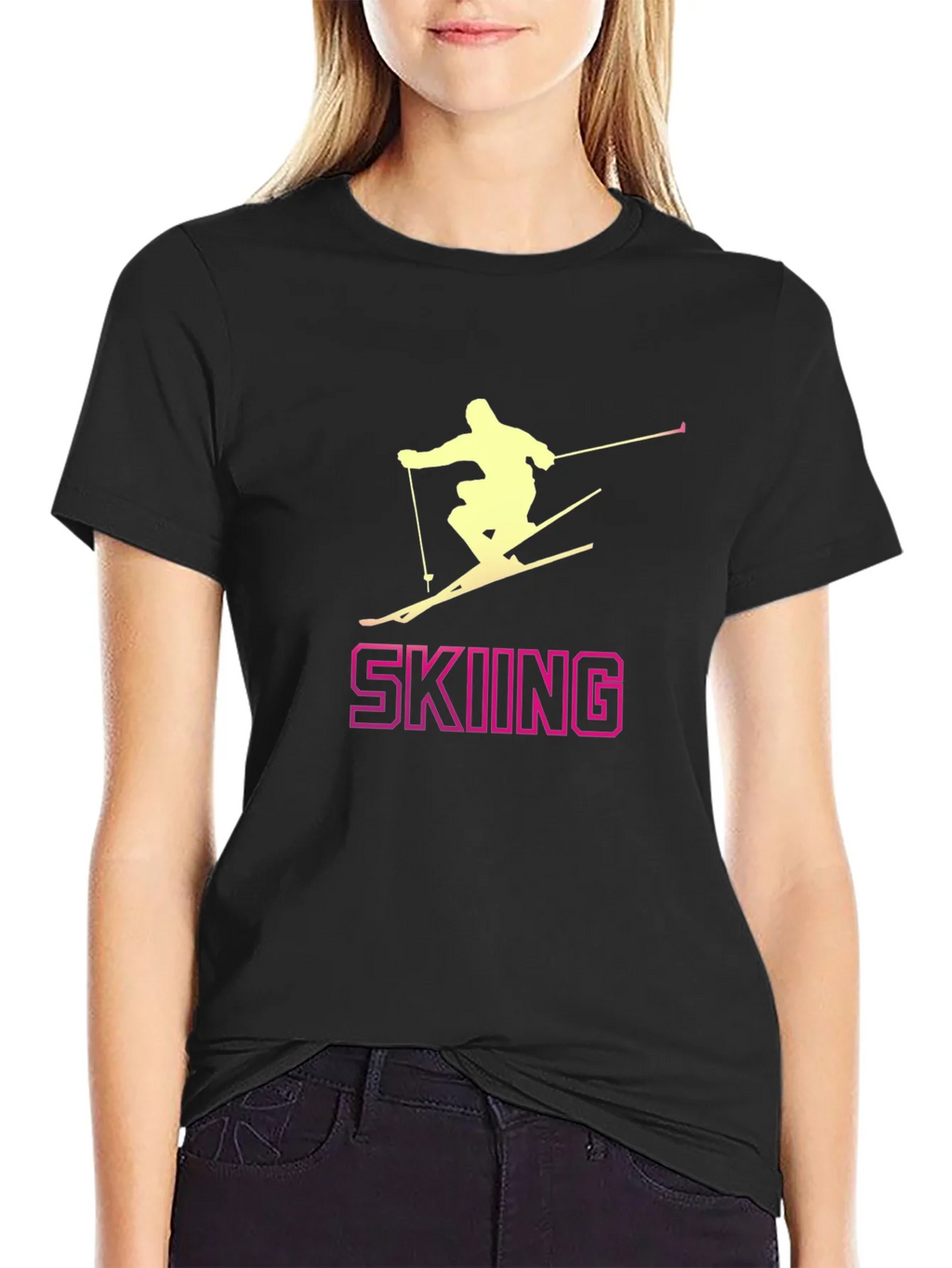 Skiing T-Shirt: Stylish Sportswear for Winter Adventures product image 2