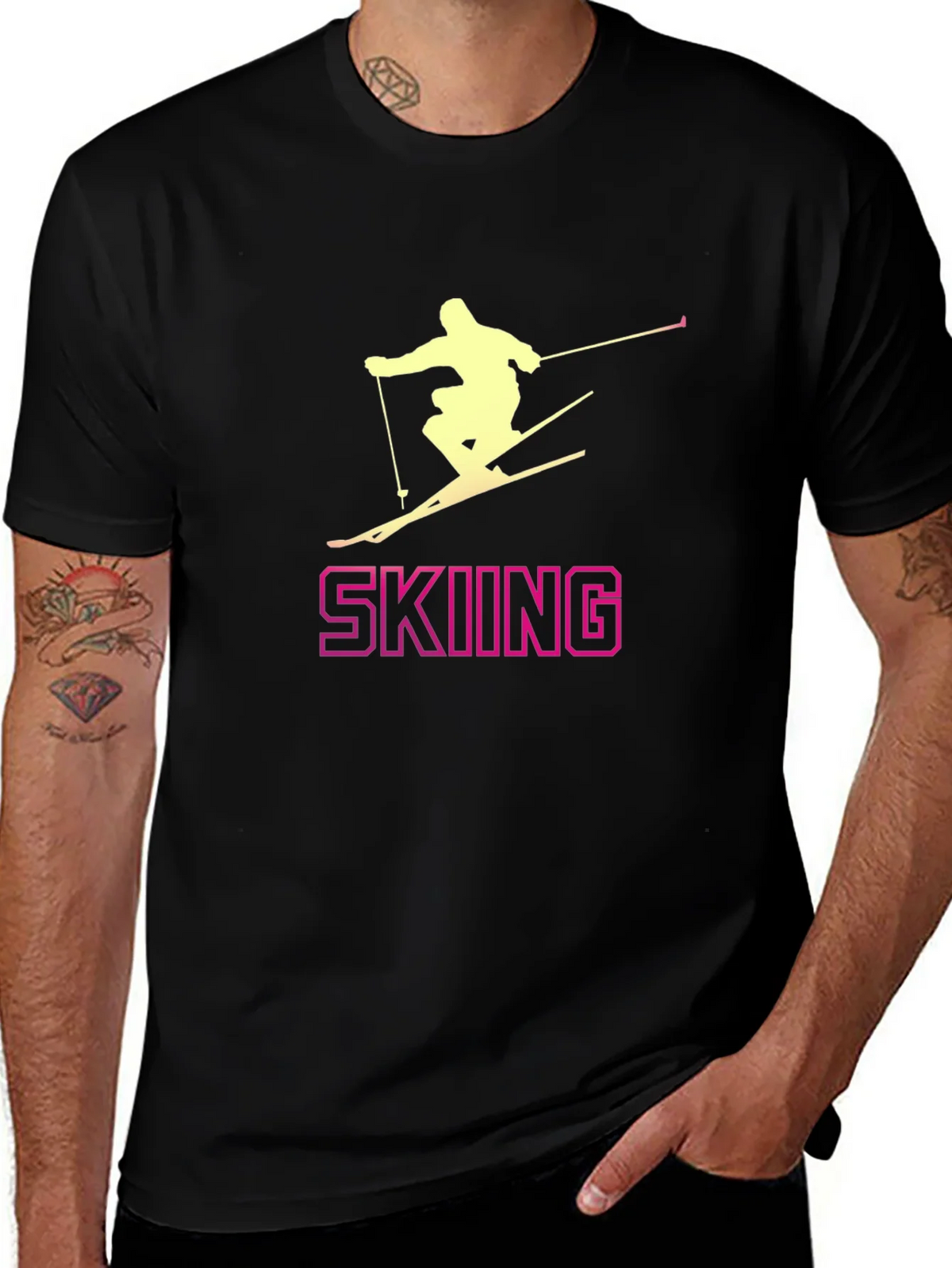 Skiing T-Shirt: Stylish Sportswear for Winter Adventures product image 1