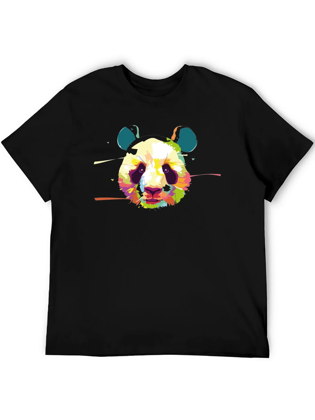 Colorful Panda Graphic Black T-Shirt product image 3