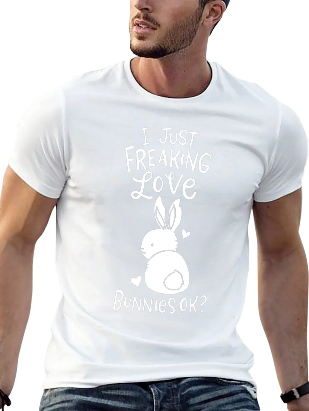 I Just Freaking Love Bunnies Black T-Shirt product image 12