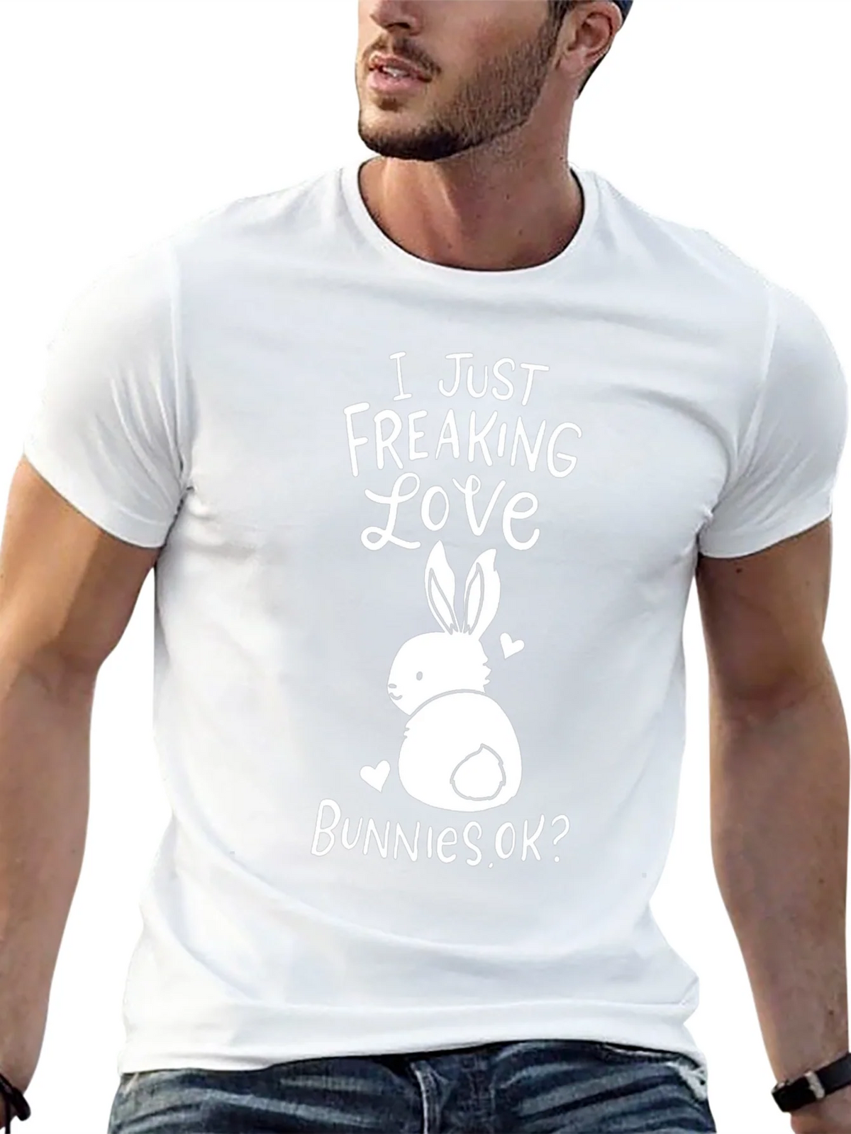 I Just Freaking Love Bunnies Black T-Shirt product image 12