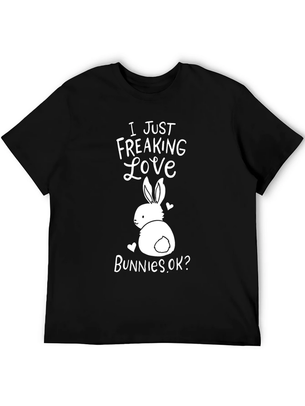 I Just Freaking Love Bunnies Black T-Shirt product image 5