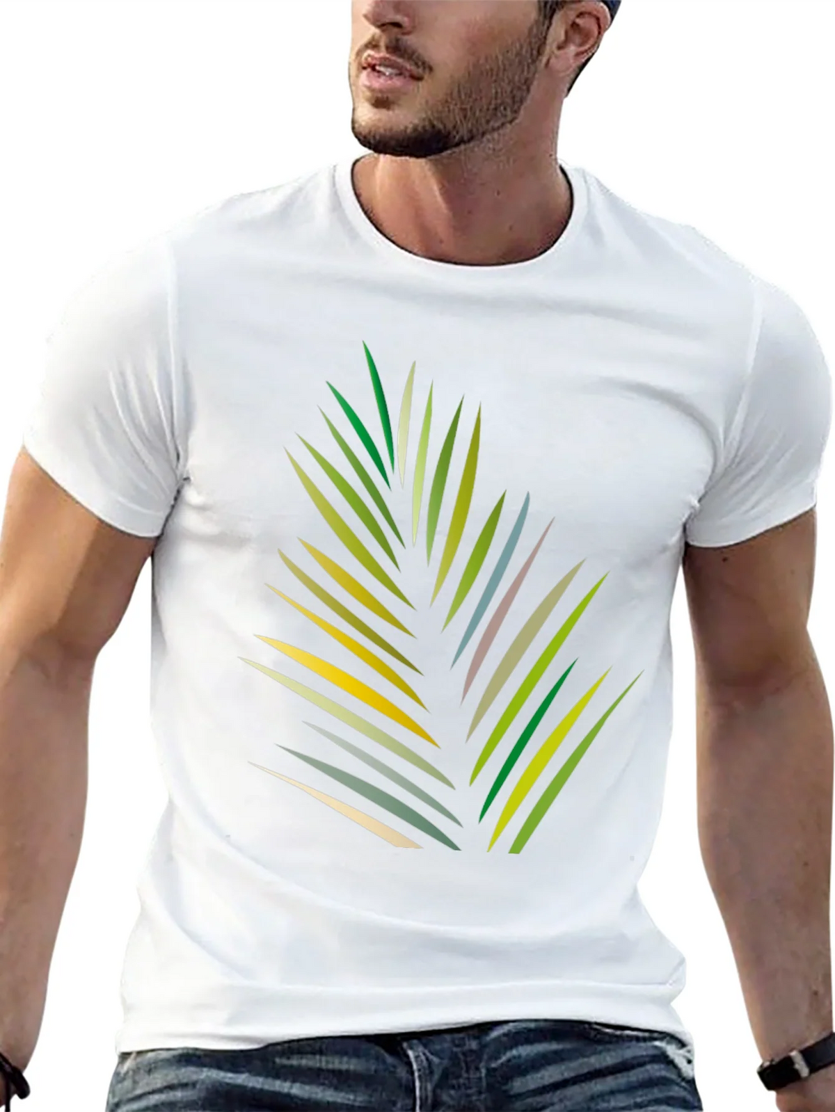 Tropical Leaf Graphic Black T-Shirt product image 12
