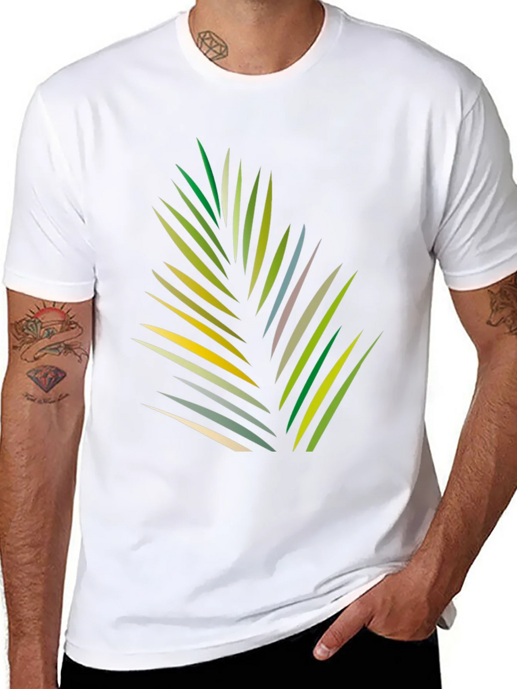 Tropical Leaf Graphic Black T-Shirt product image 7