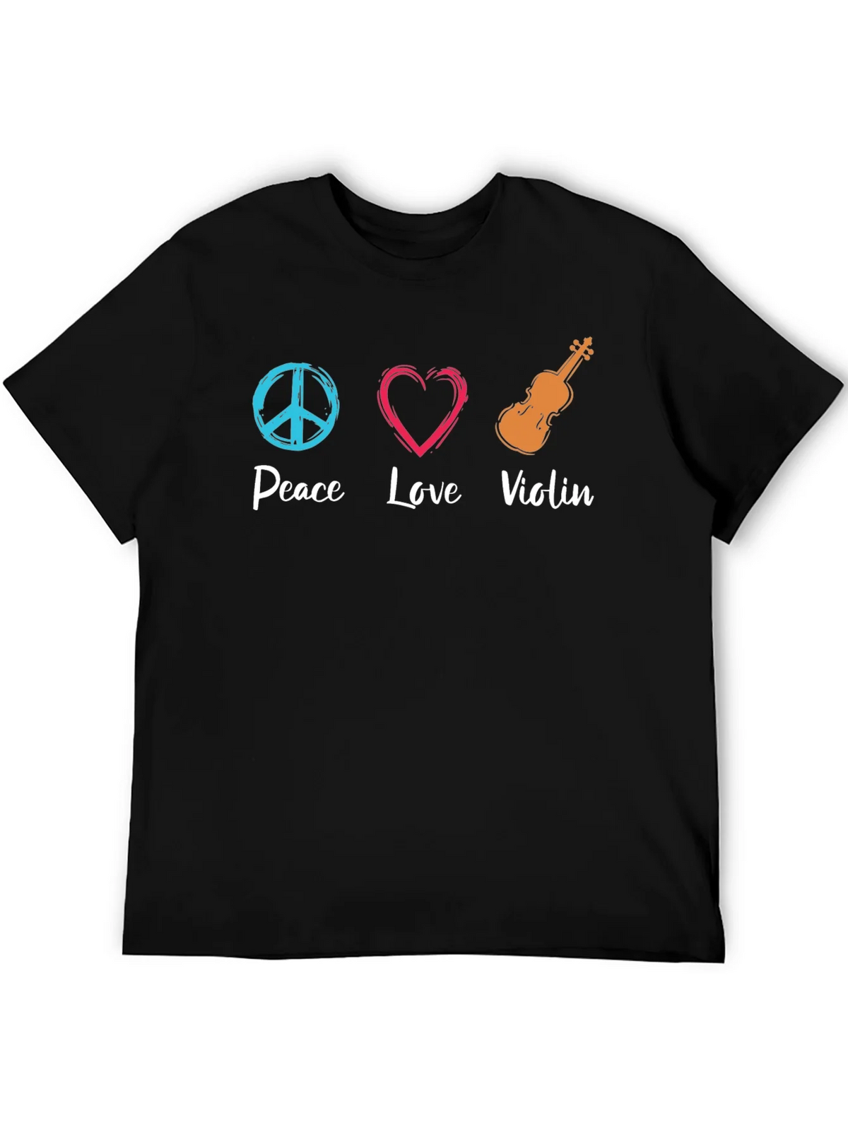 Peace Love Violin Graphic T-Shirt product image 5
