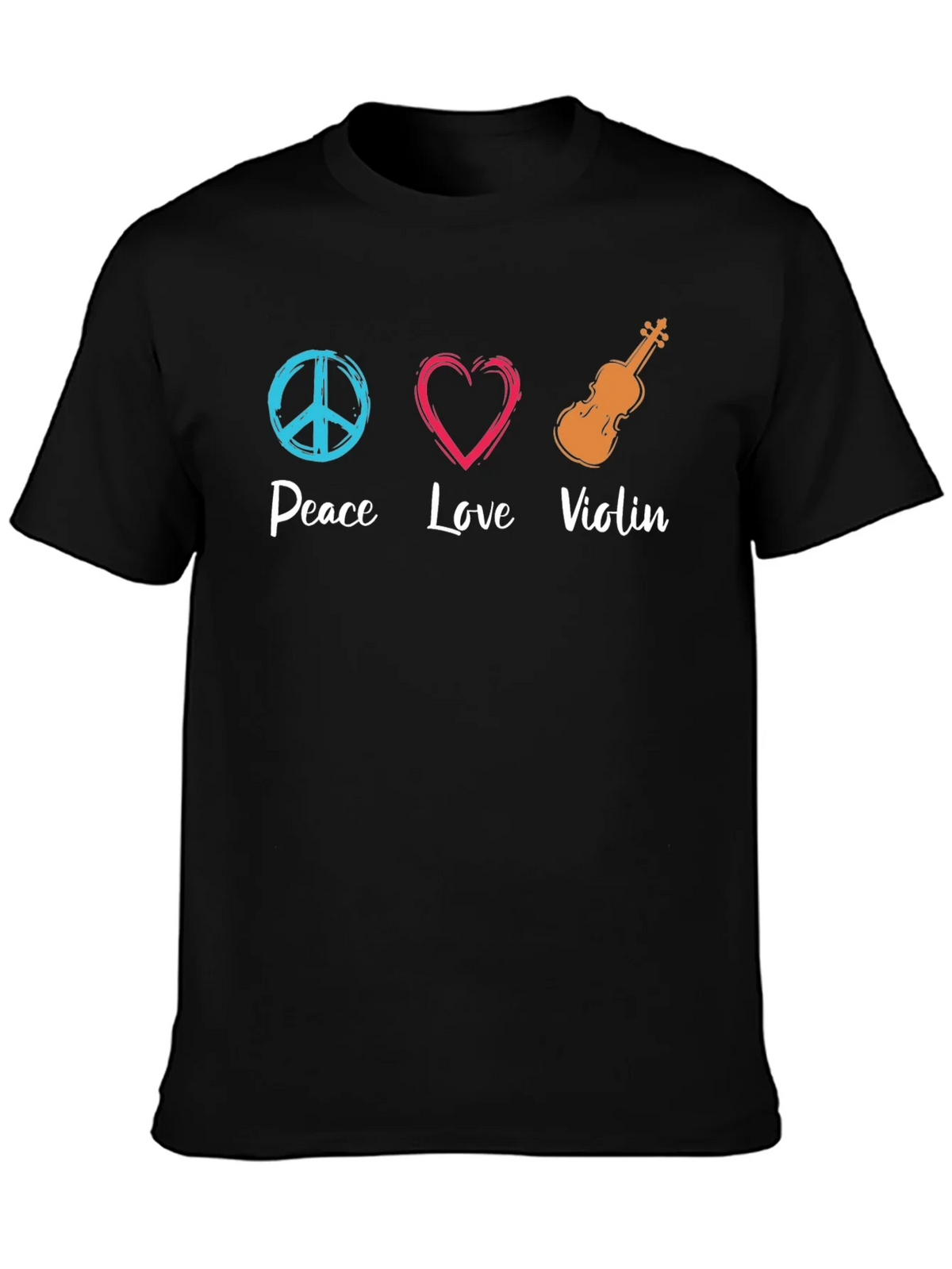 Peace Love Violin Graphic T-Shirt product image 3