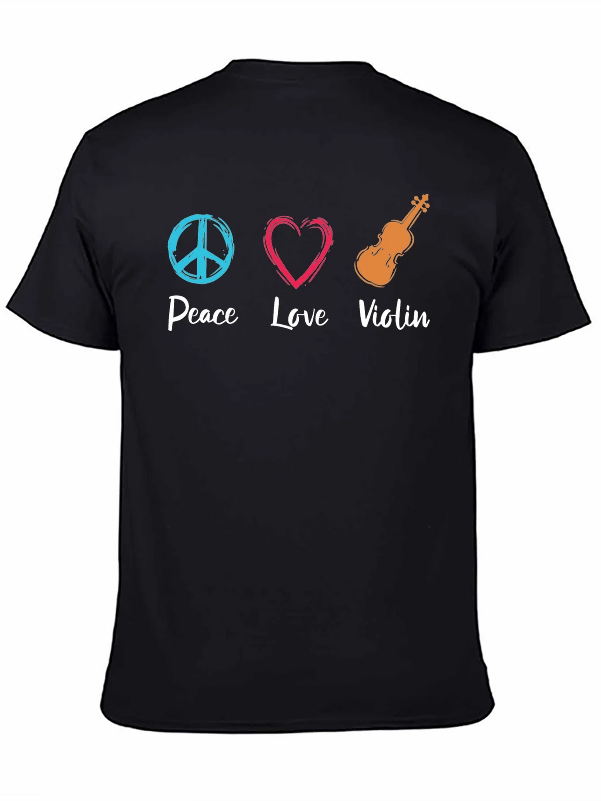 Peace Love Violin Graphic T-Shirt product image 4