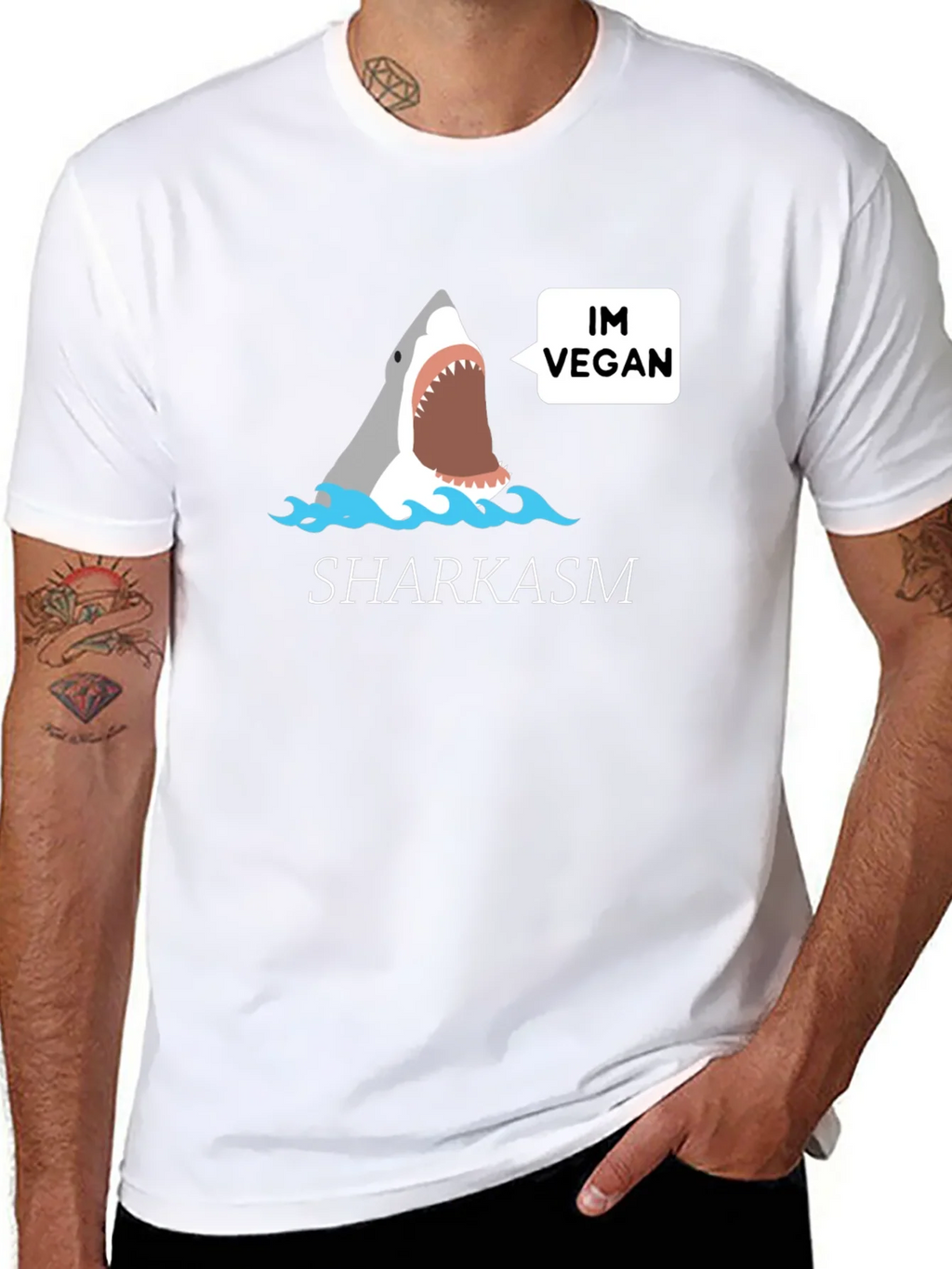 Vegan Shark T-Shirt - Funny Sharkasm Tee product image 7