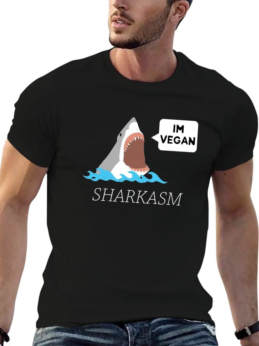 Vegan Shark T-Shirt - Funny Sharkasm Tee product image 6