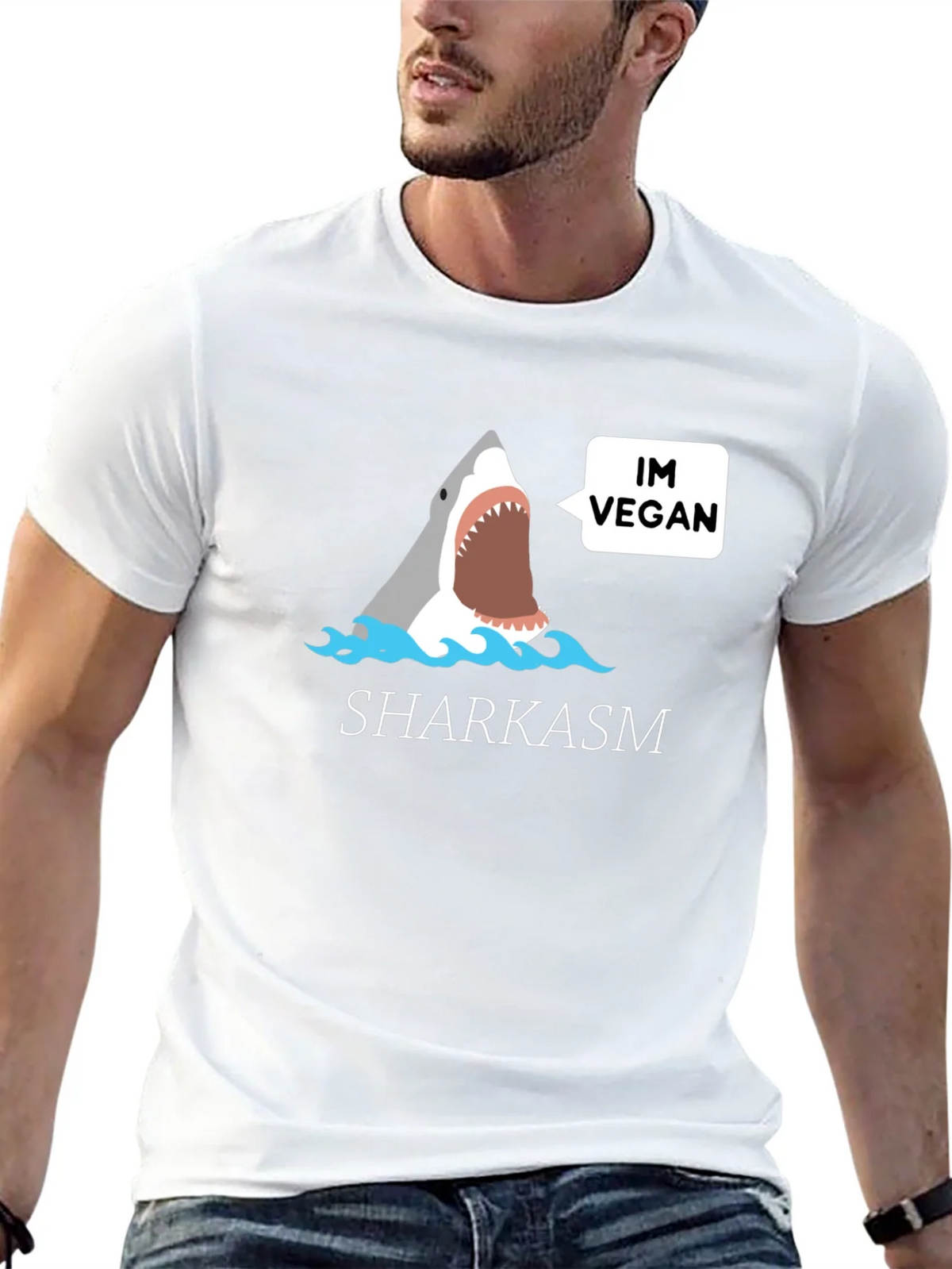 Vegan Shark T-Shirt - Funny Sharkasm Tee product image 11