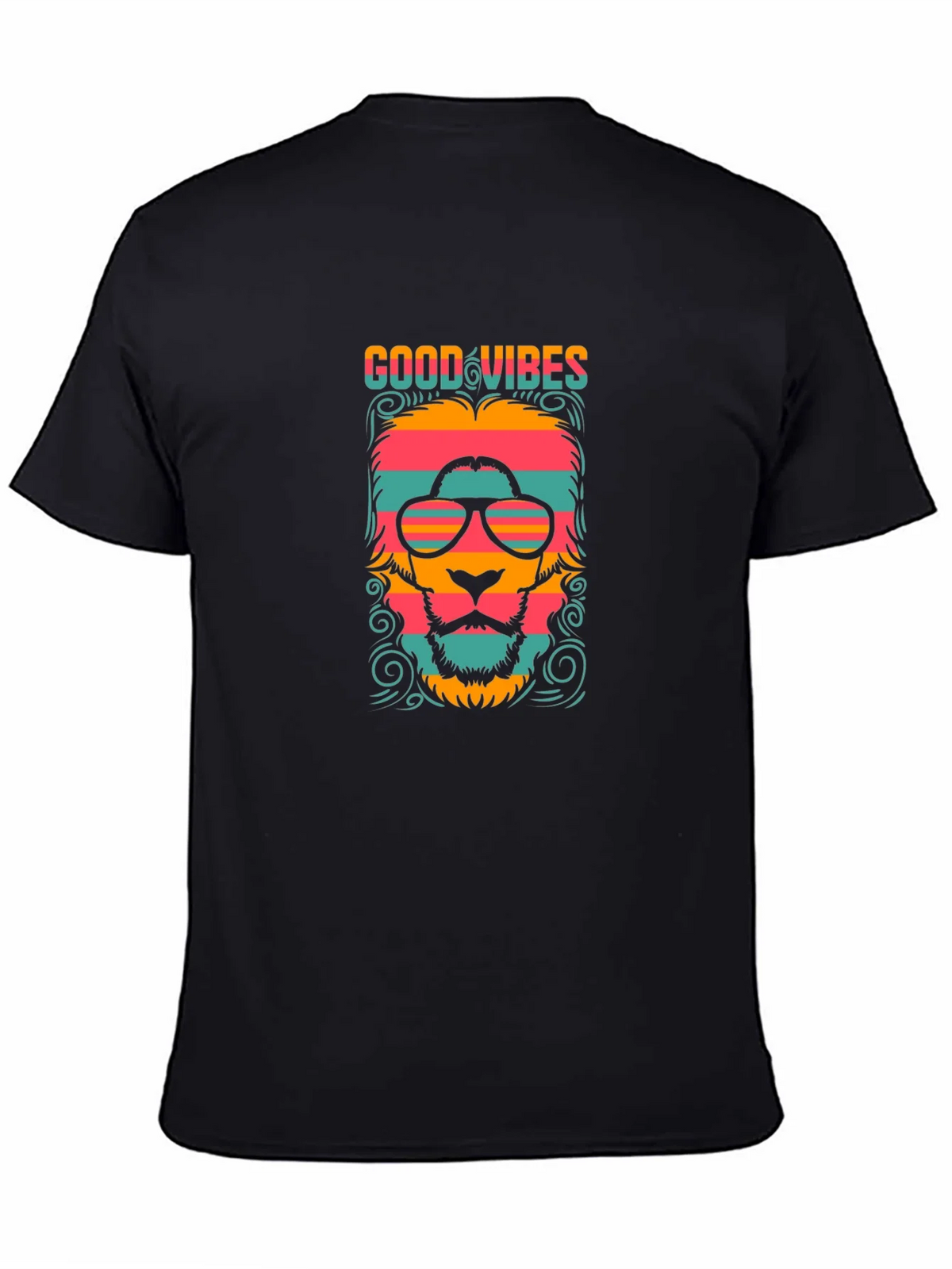 Good Vibes Retro Lion Graphic Tee - Black product image 3