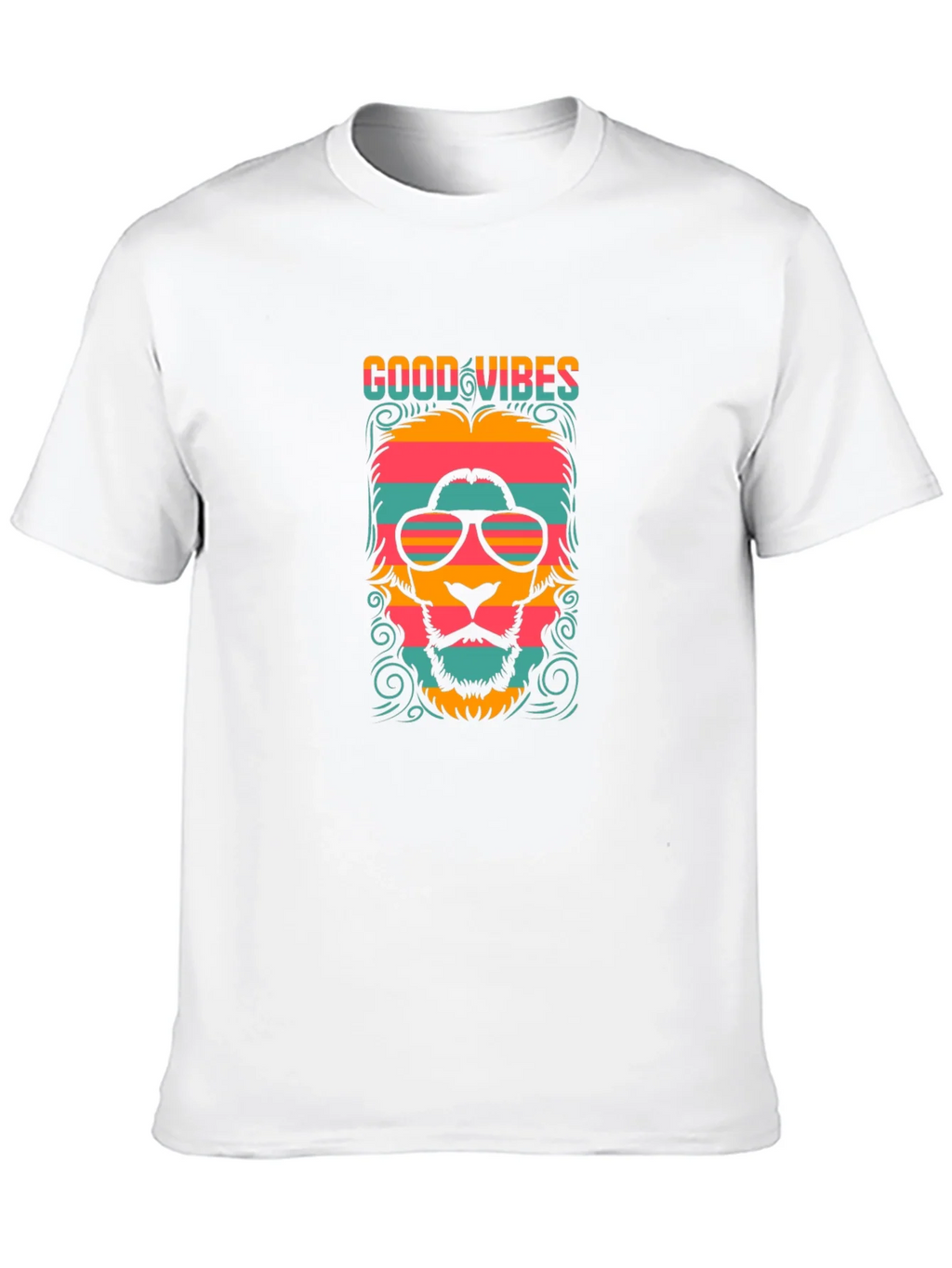 Good Vibes Retro Lion Graphic Tee - Black product image 5