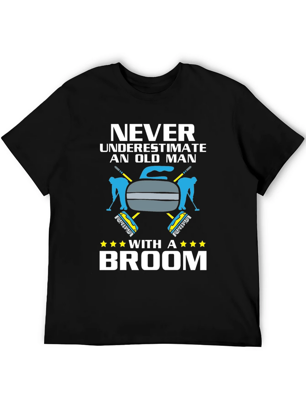 Never Underestimate Old Man With Broom T-Shirt product image 3