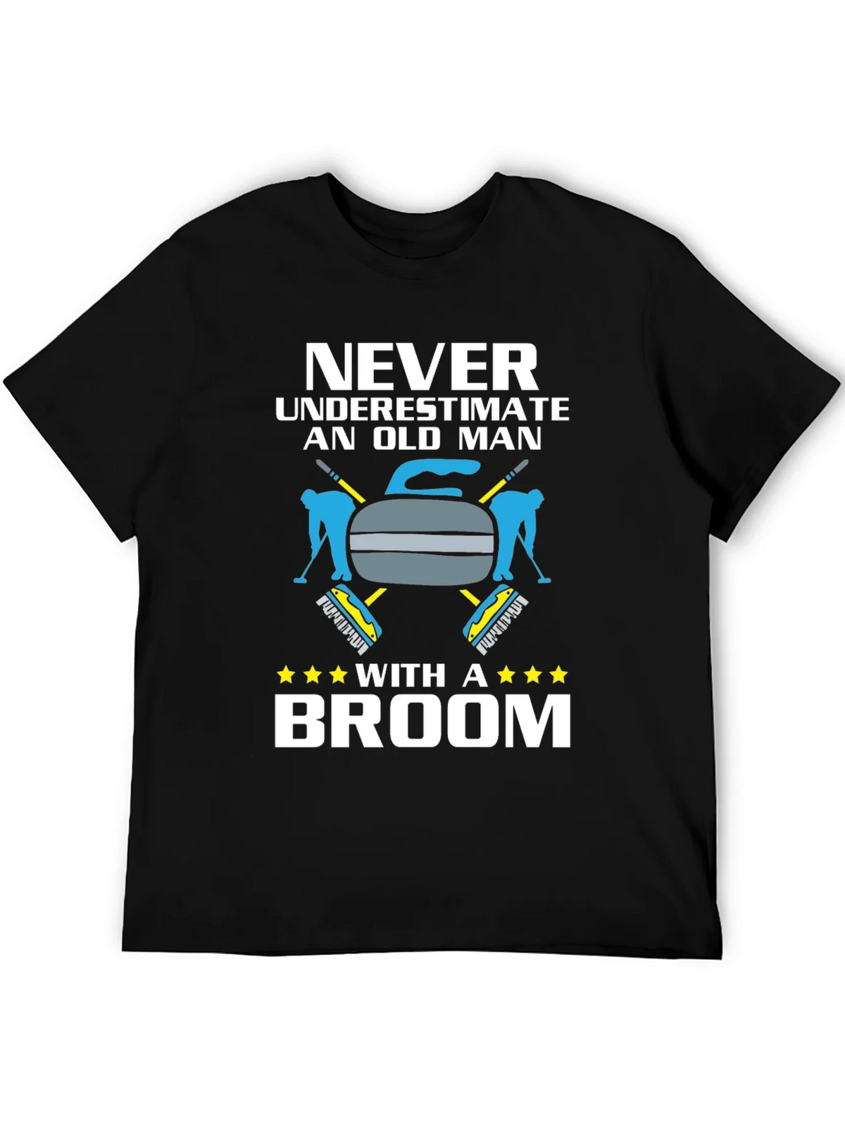 Never Underestimate Old Man With Broom T-Shirt product image 3