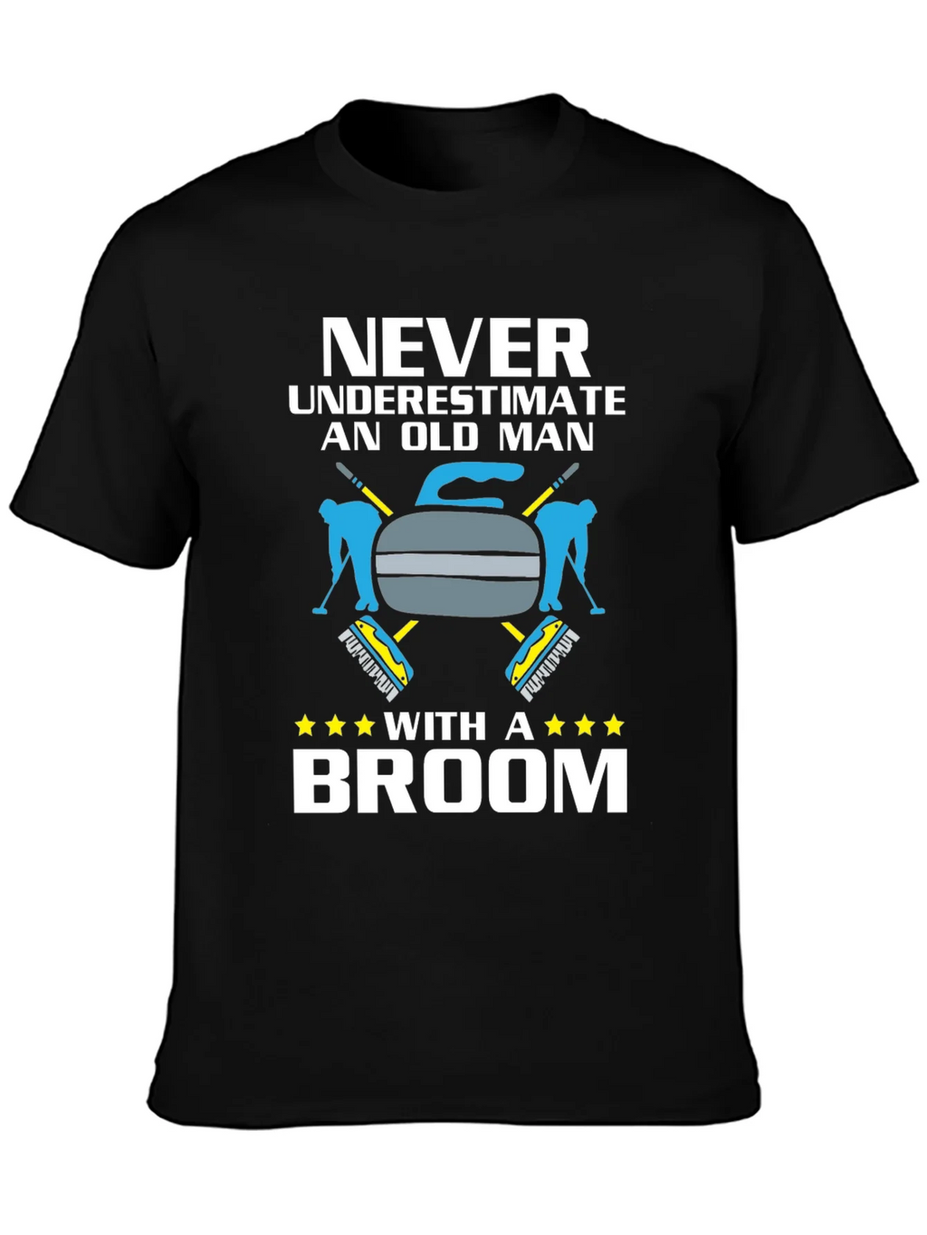 Never Underestimate Old Man With Broom T-Shirt product image 2