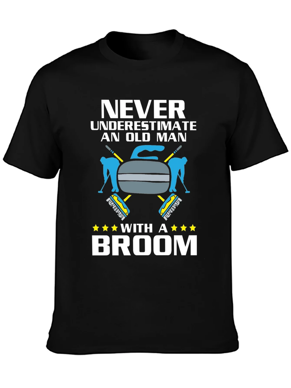Never Underestimate Old Man With Broom T-Shirt product image 2
