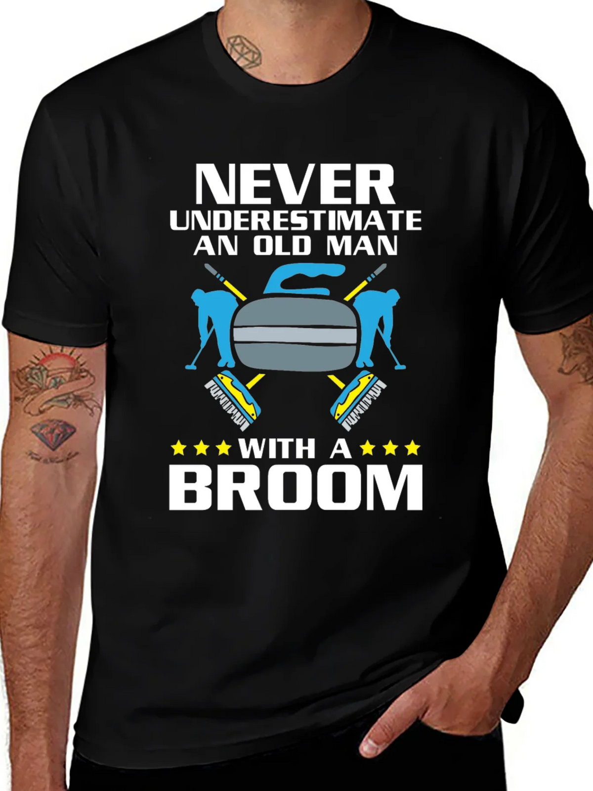 Never Underestimate Old Man With Broom T-Shirt product image 1