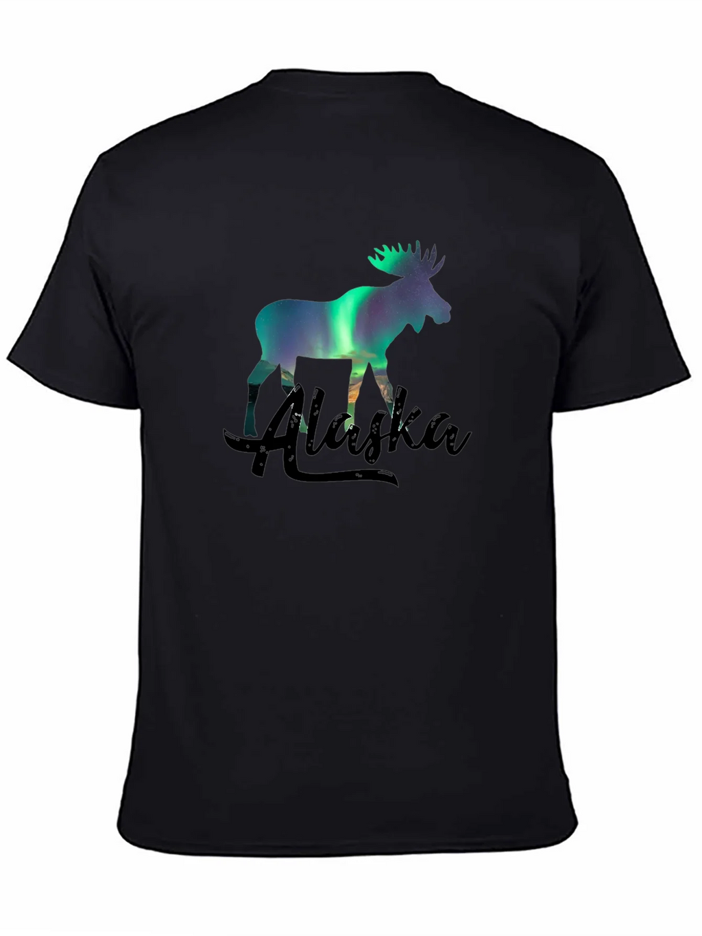 Alaska Moose Northern Lights Graphic T-Shirt product image 2