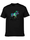 Alaska Moose Northern Lights Graphic T-Shirt product image 1