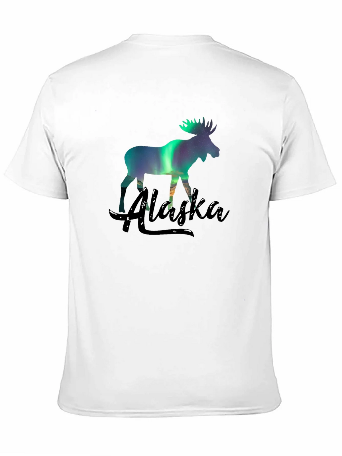 Alaska Moose Northern Lights Graphic T-Shirt product image 4