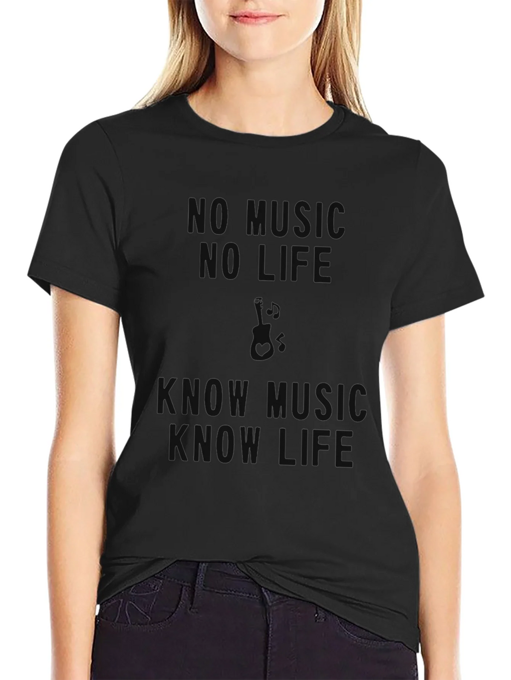 No Music No Life Graphic Tee - Black product image 2