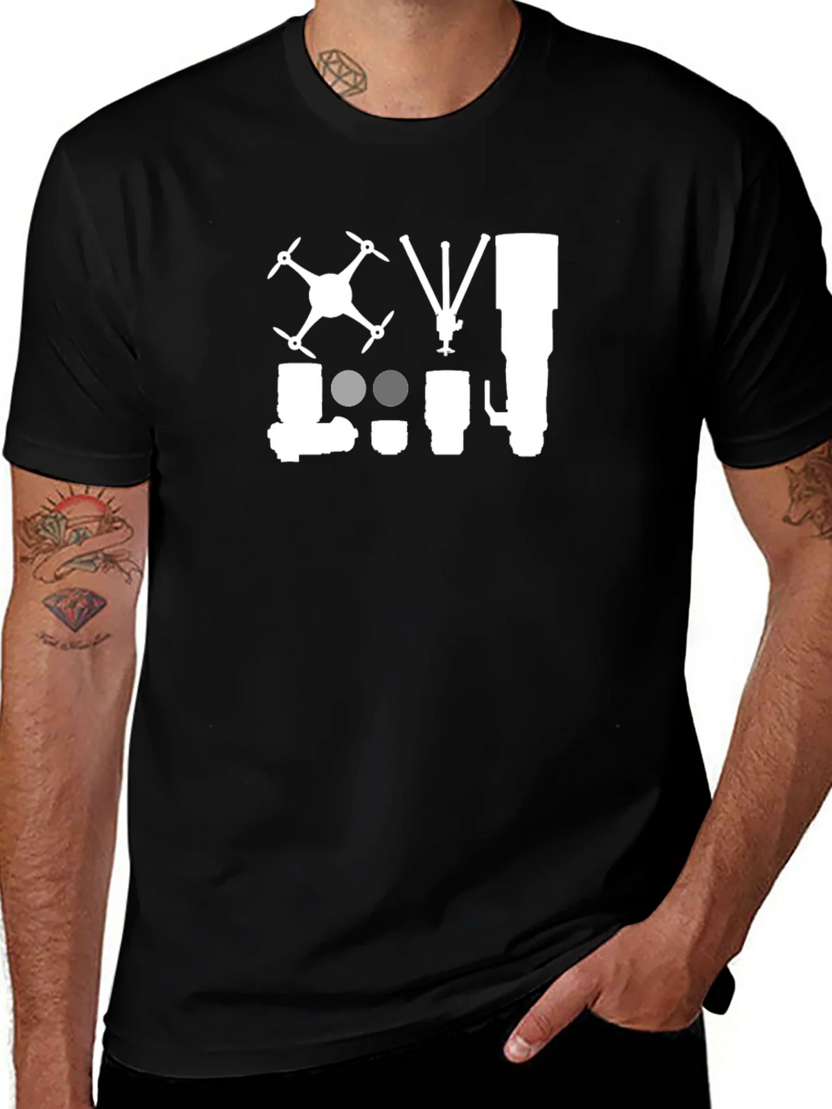 Photography Equipment Black T-Shirt product image 1