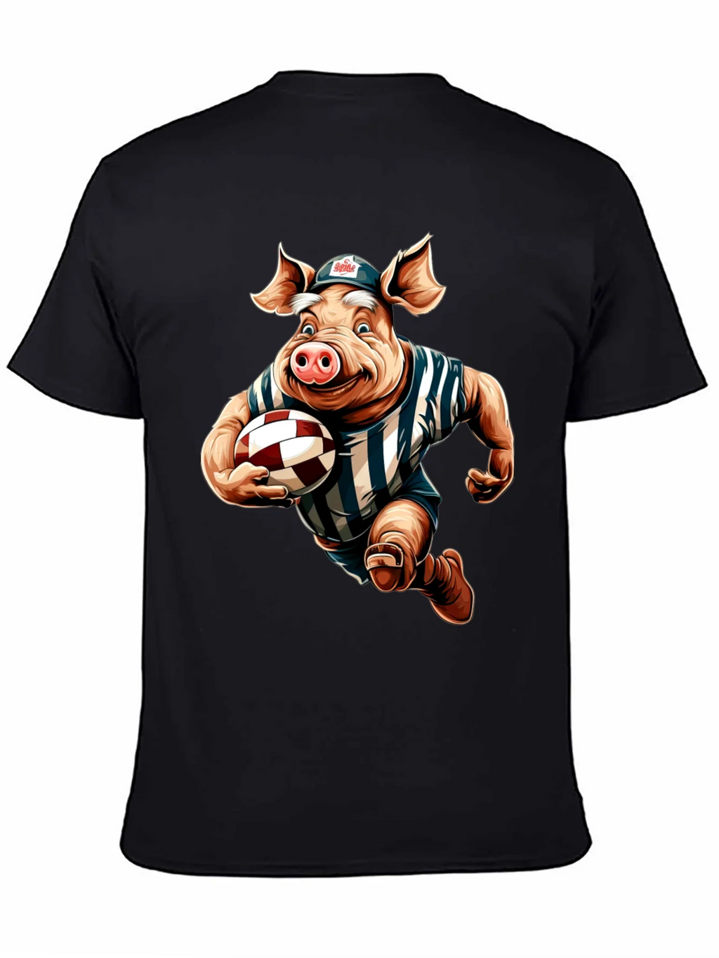 Pig Rugby Player Graphic Tee - Sports Humor Shirt product image 1