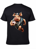 Pig Rugby Player Graphic Tee - Sports Humor Shirt product image 1