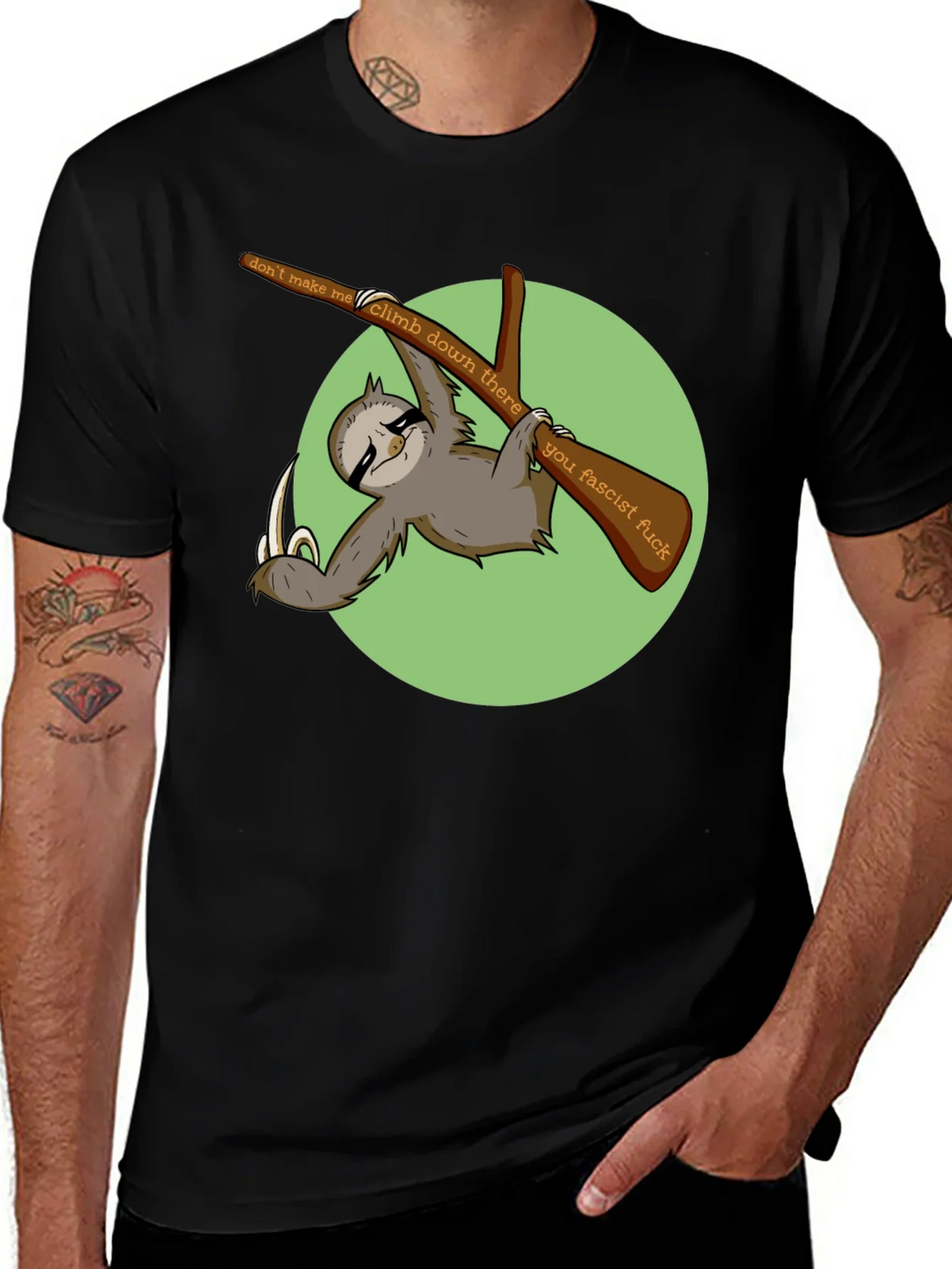 Sloth Graphic T-Shirt: Dont Make Me Climb Down product image 1