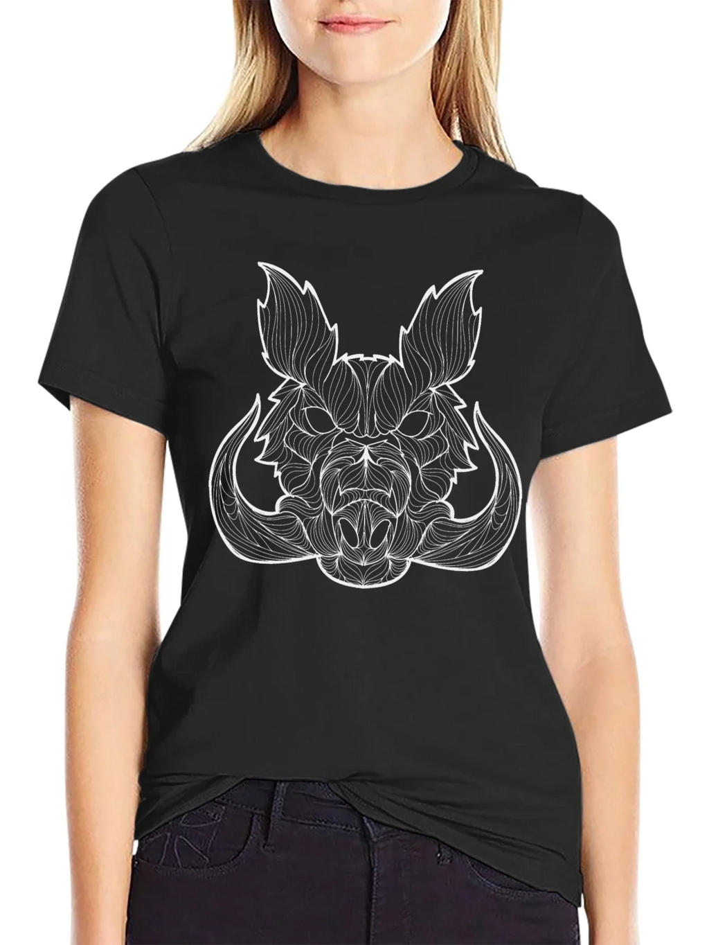 Boar Head Graphic Tee - Stylish Black T-Shirt product image 2