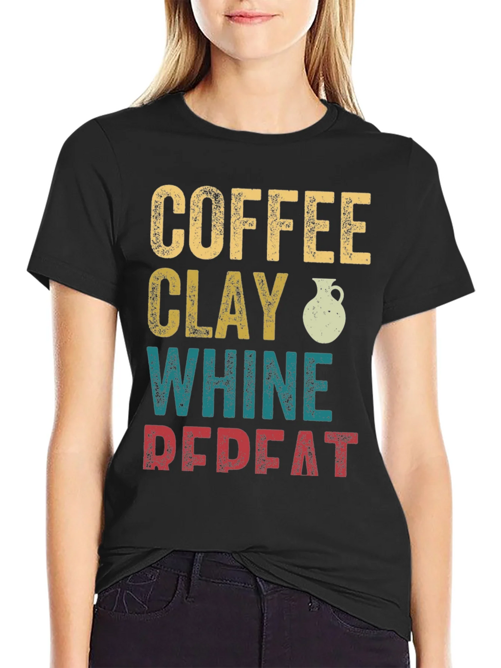 Coffee Clay Whine Repeat Graphic T-Shirt product image 2