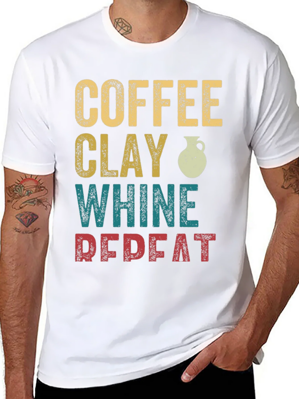 Coffee Clay Whine Repeat Graphic T-Shirt product image 7