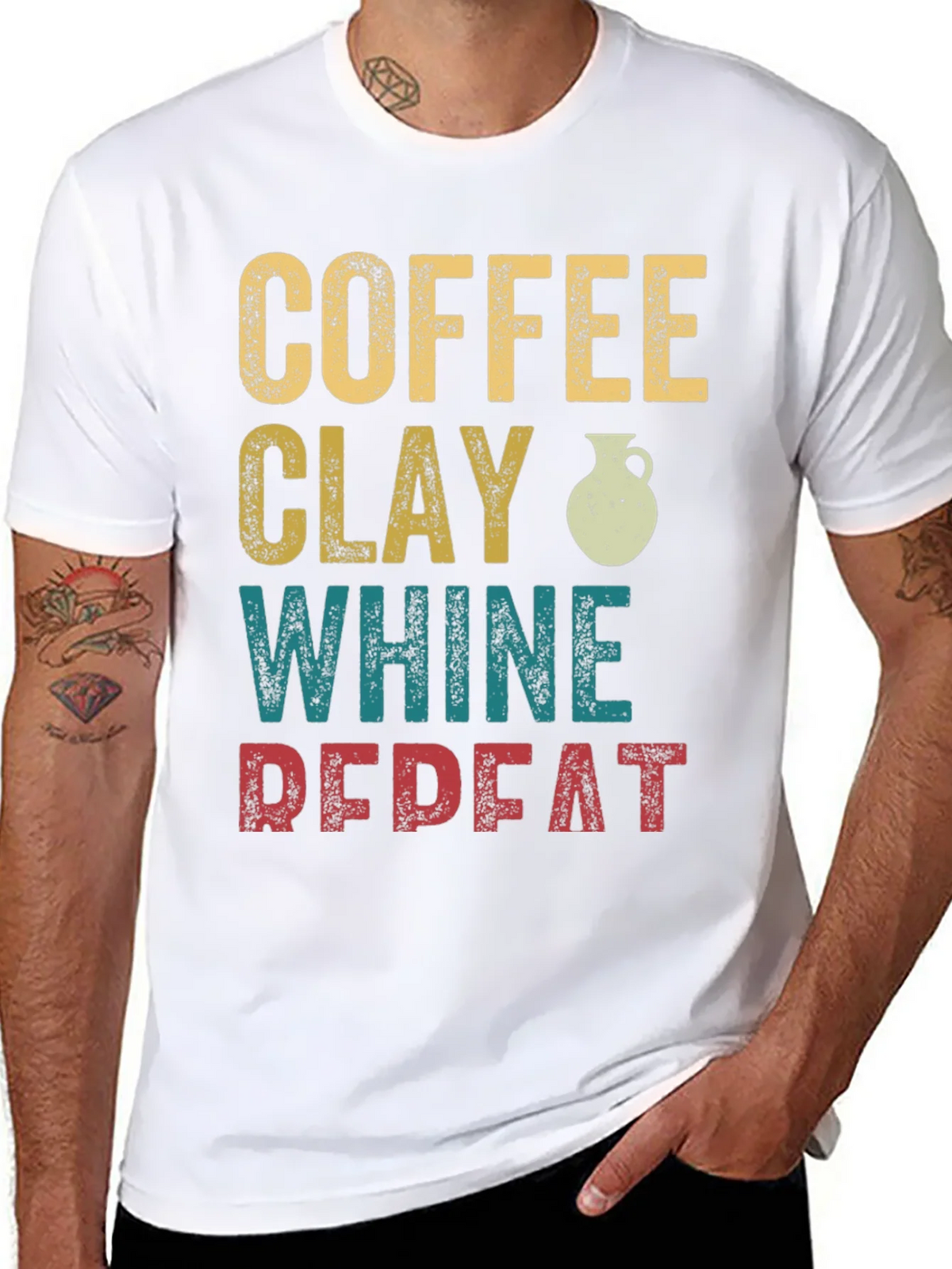 Coffee Clay Whine Repeat Graphic T-Shirt product image 7