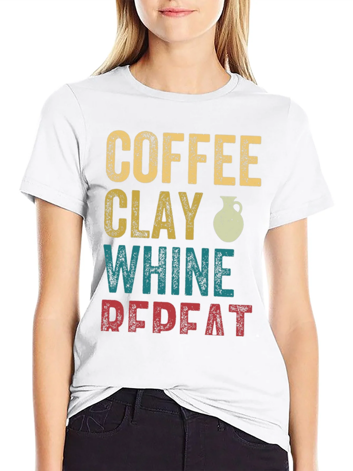 Coffee Clay Whine Repeat Graphic T-Shirt product image 8