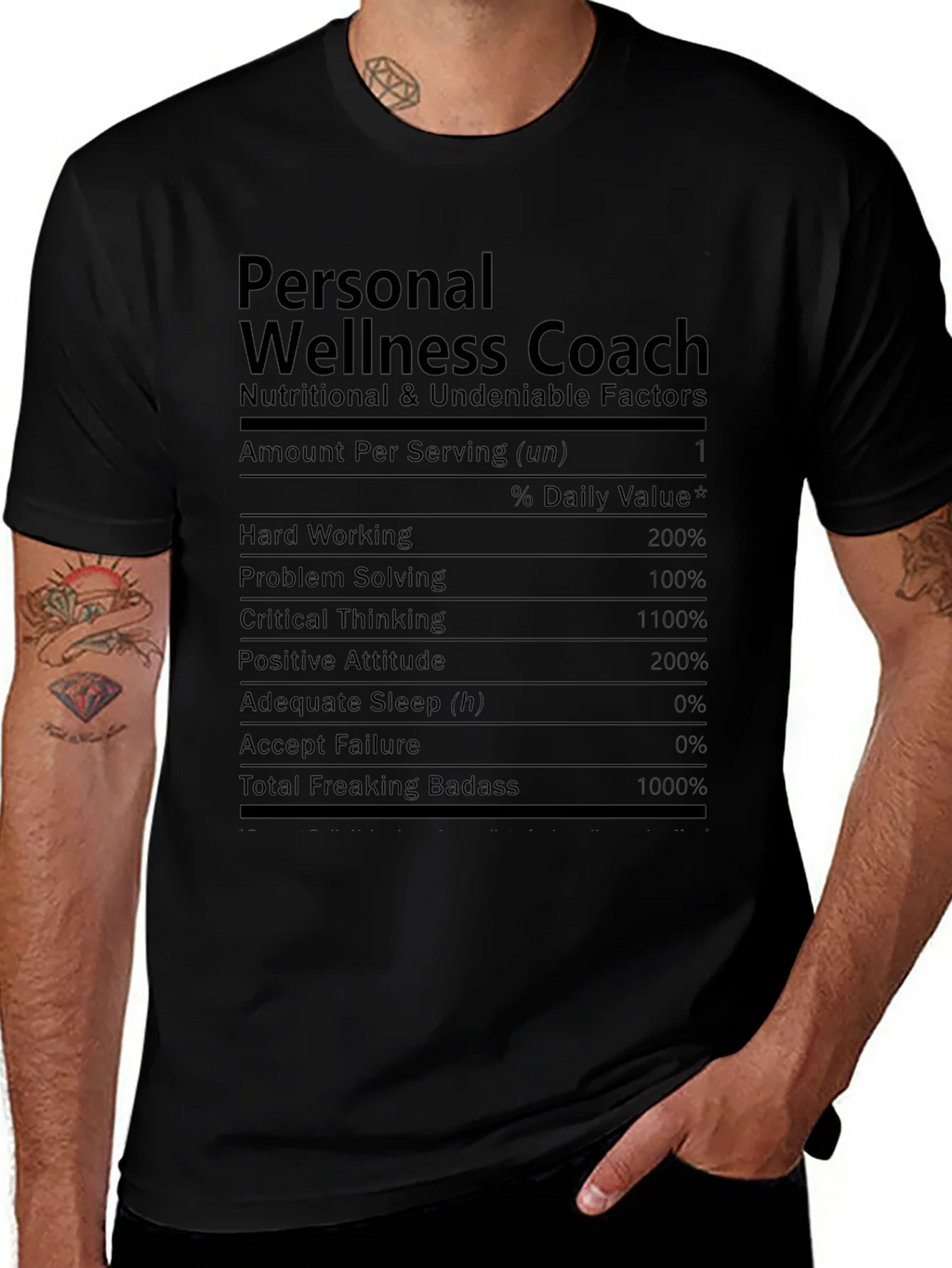 Personal Wellness Coach Nutrition Facts T-Shirt product image 1