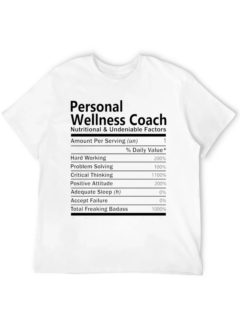 Personal Wellness Coach Nutrition Facts T-Shirt product image 11